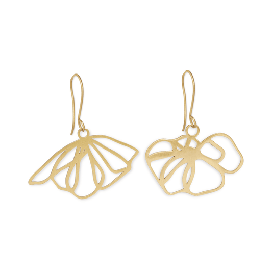 Amelia Flower Brass Earrings