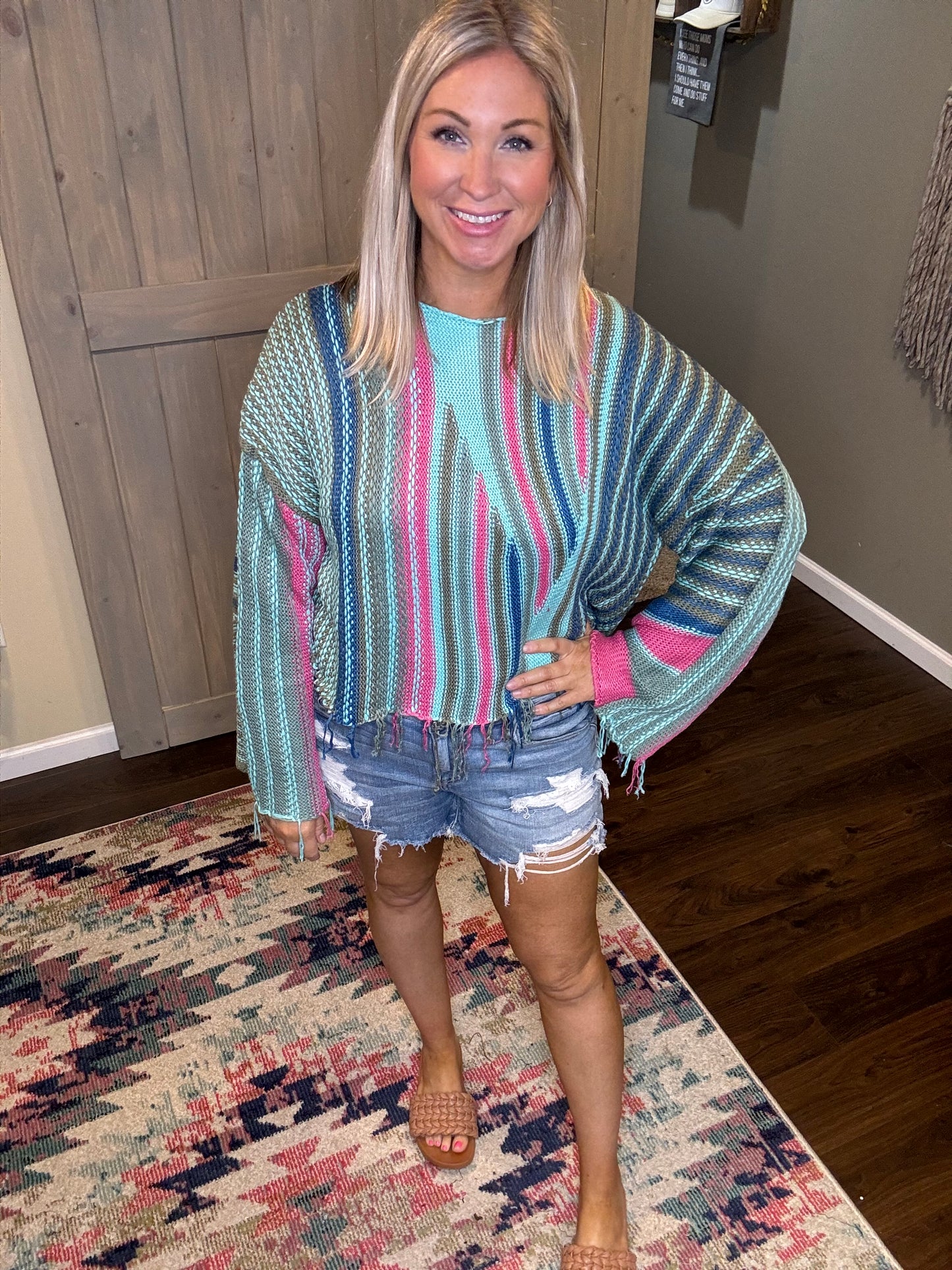 Turquoise Boho Sweater