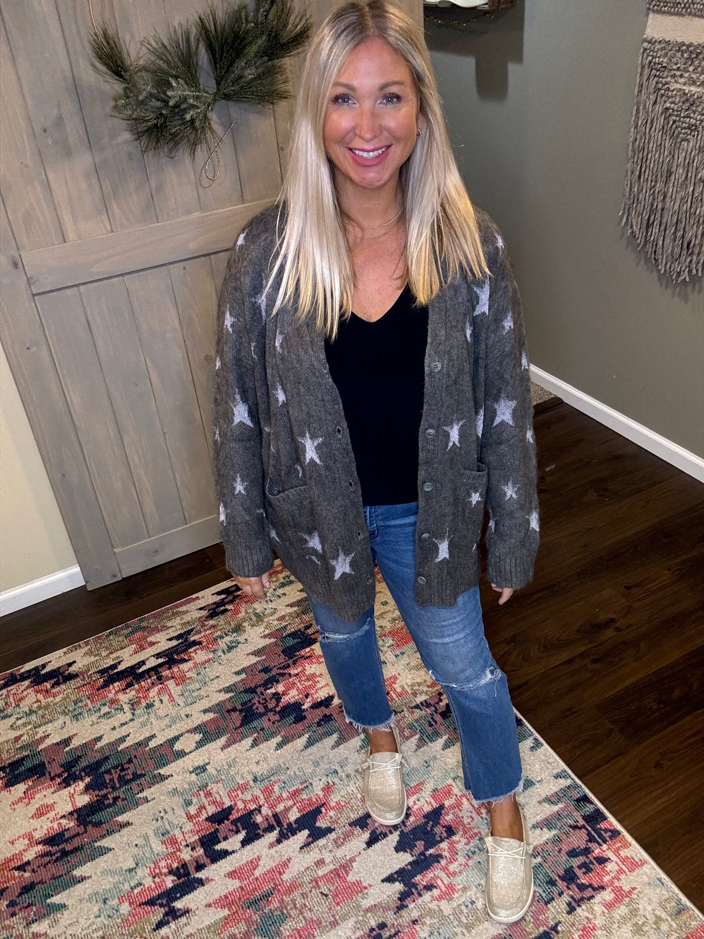 Charcoal Star Cardigan