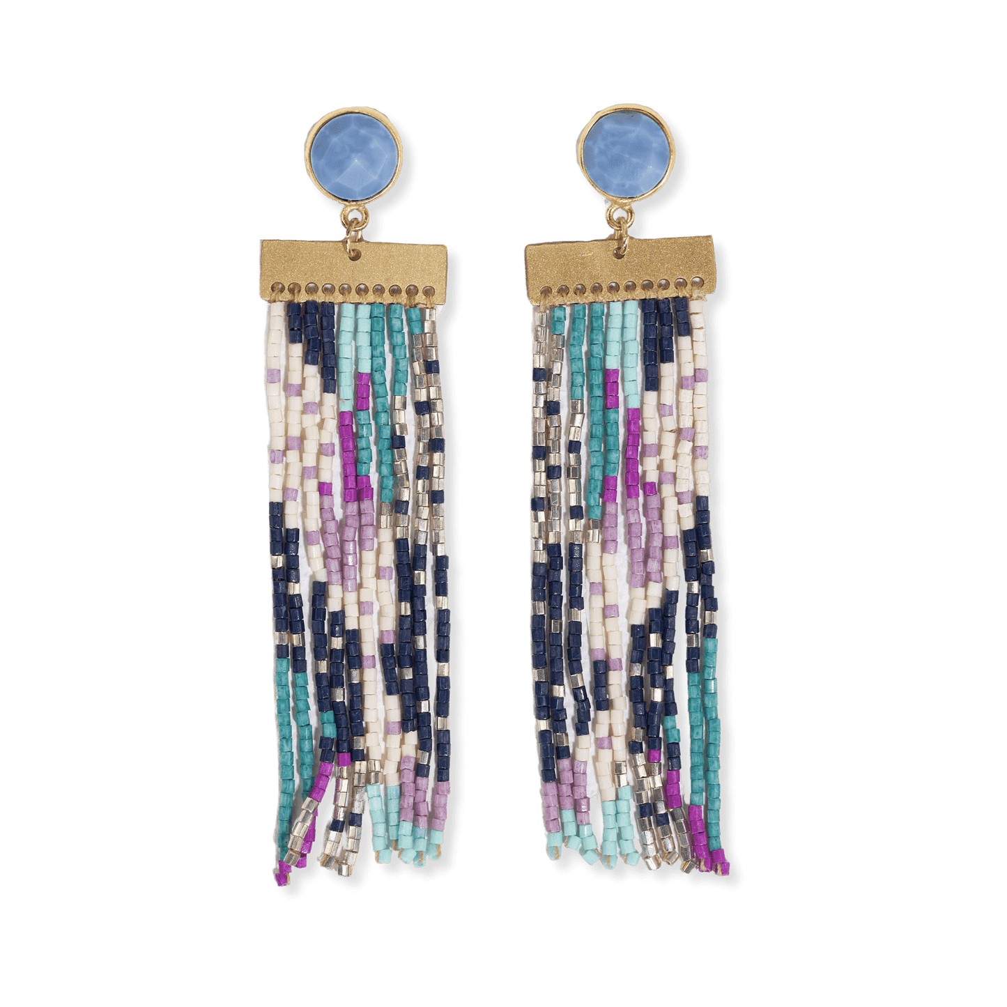 Lilah Stone Post Fringe Earrings