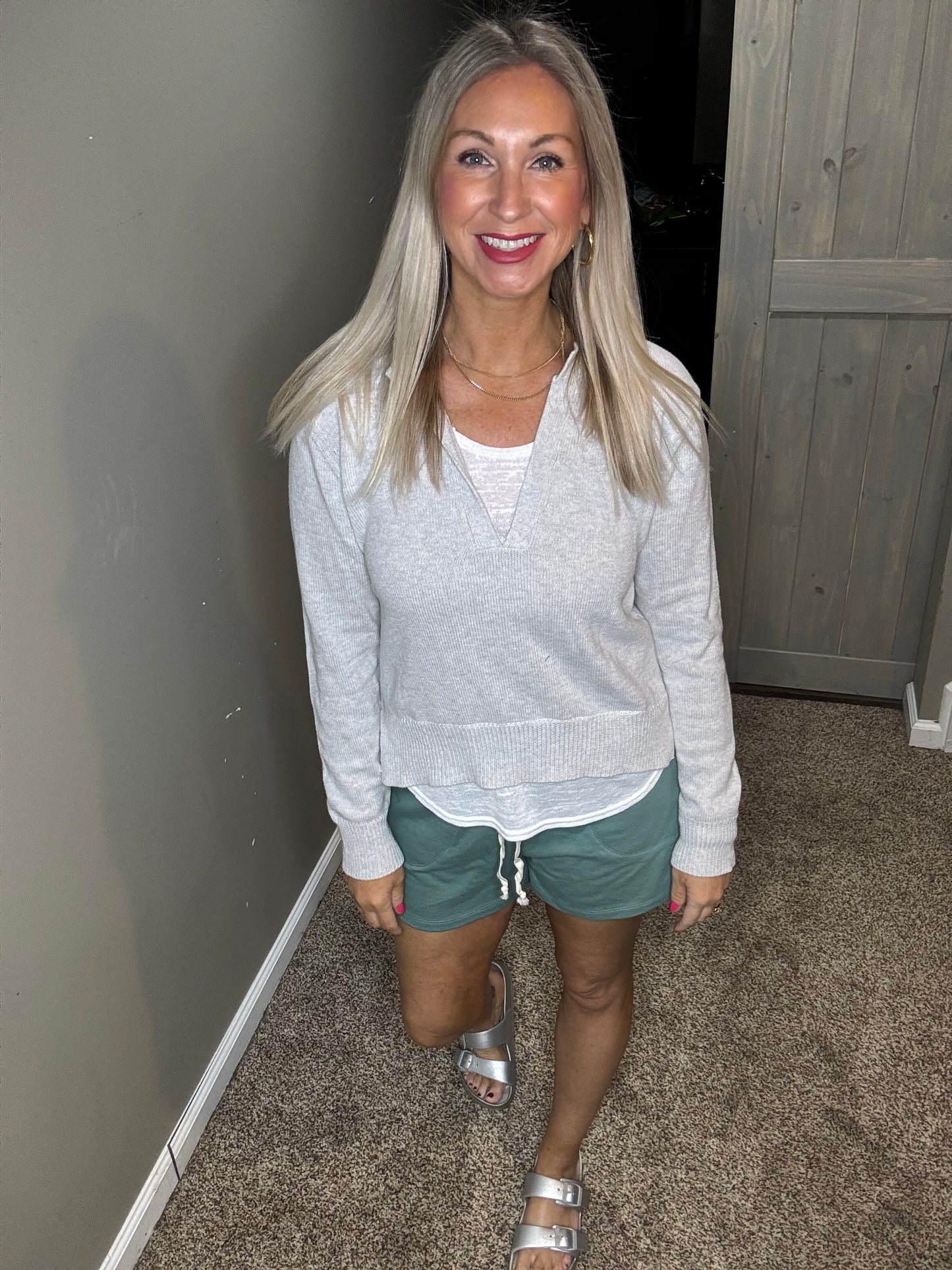 Light Grey Sweater Top