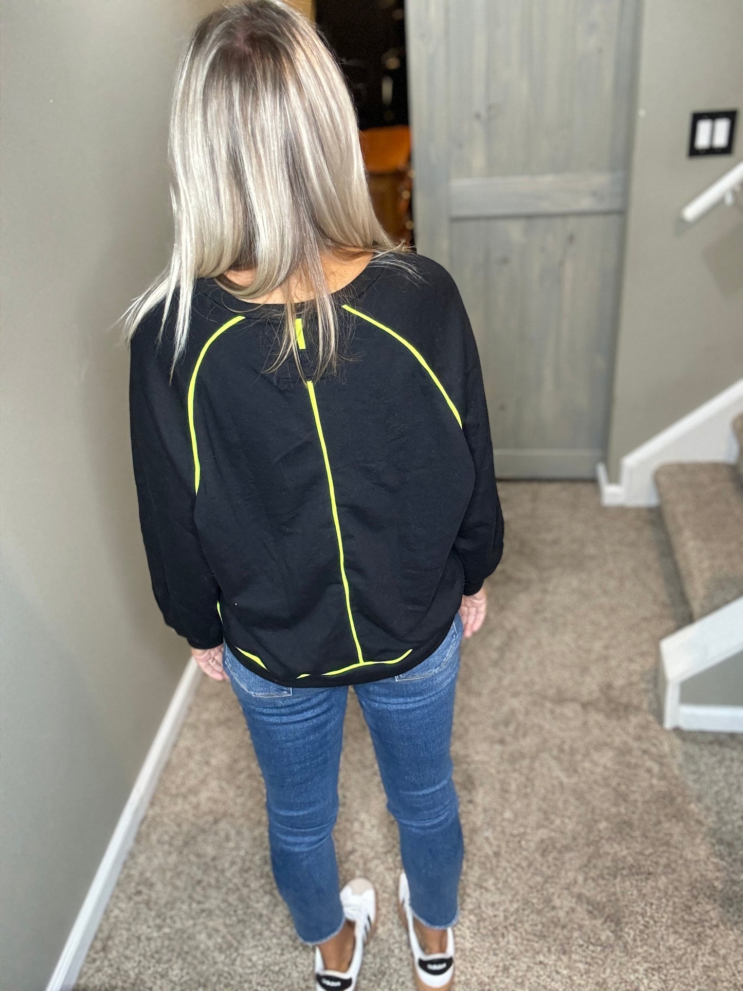 Black Neon Detail Sweatshirt