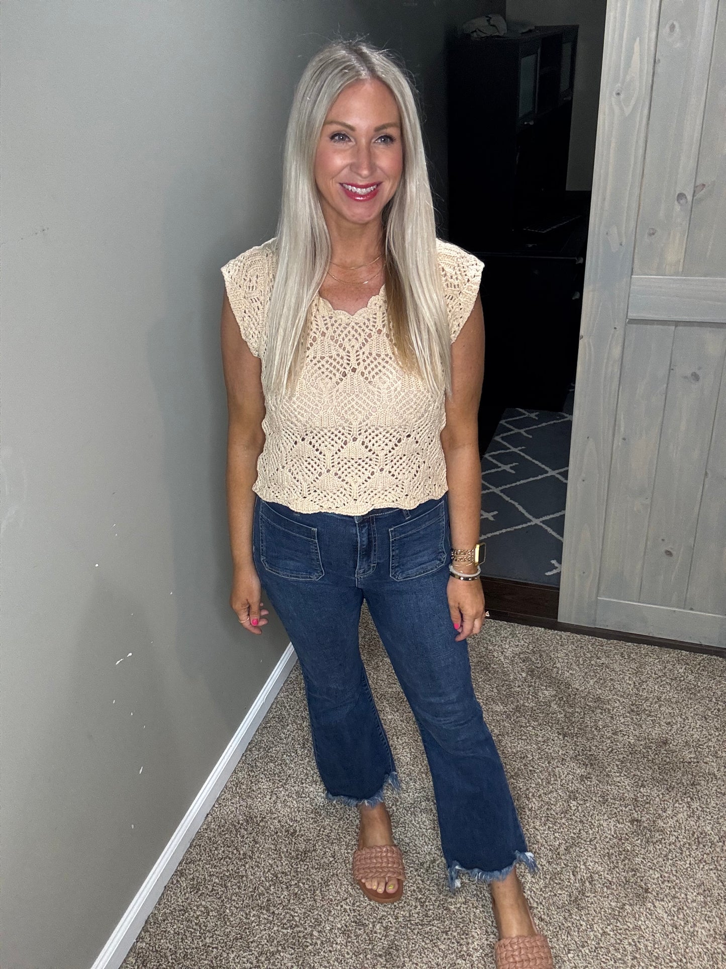 Sand Cap Sleeve Crochet Top