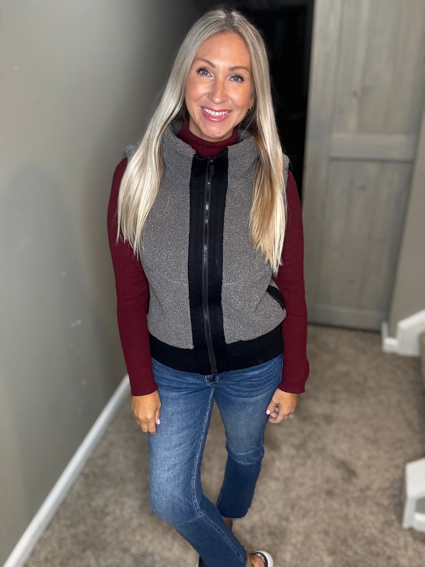 Grey Black Vest