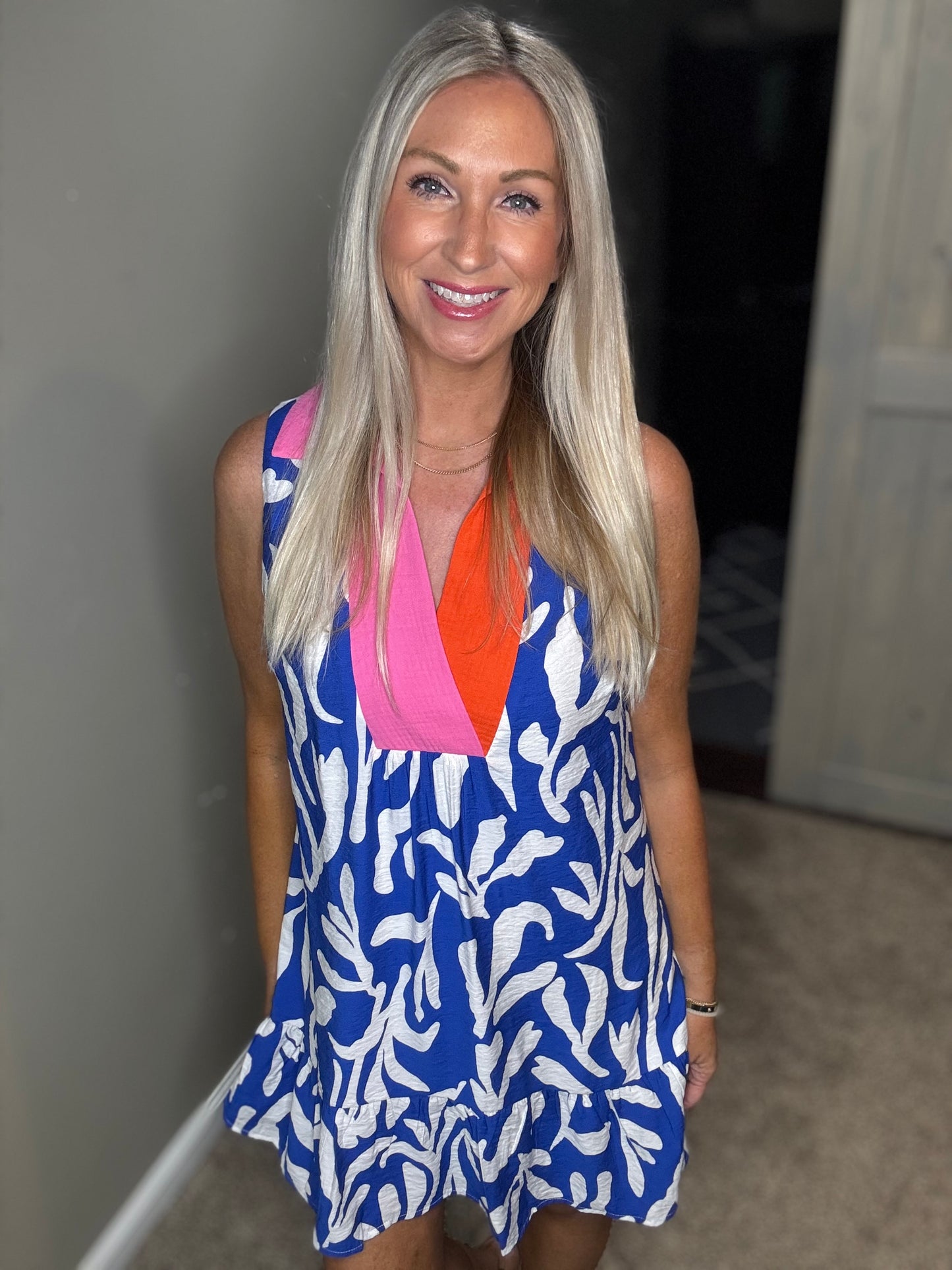 Collar Royal Print Dress