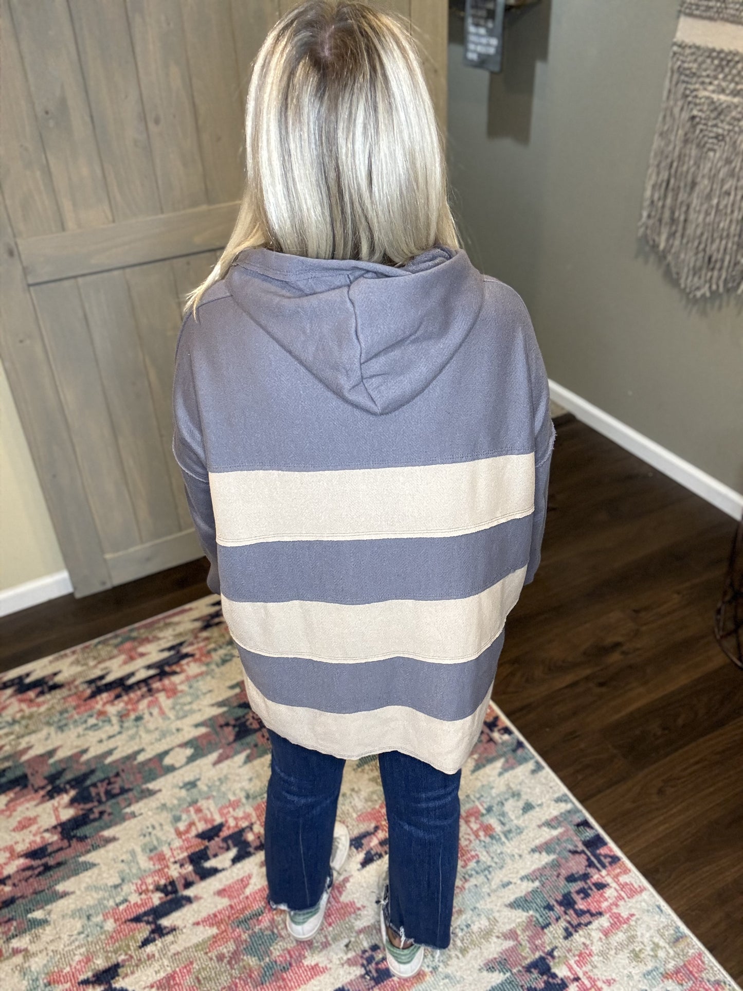 Striped French Terry Hoodie