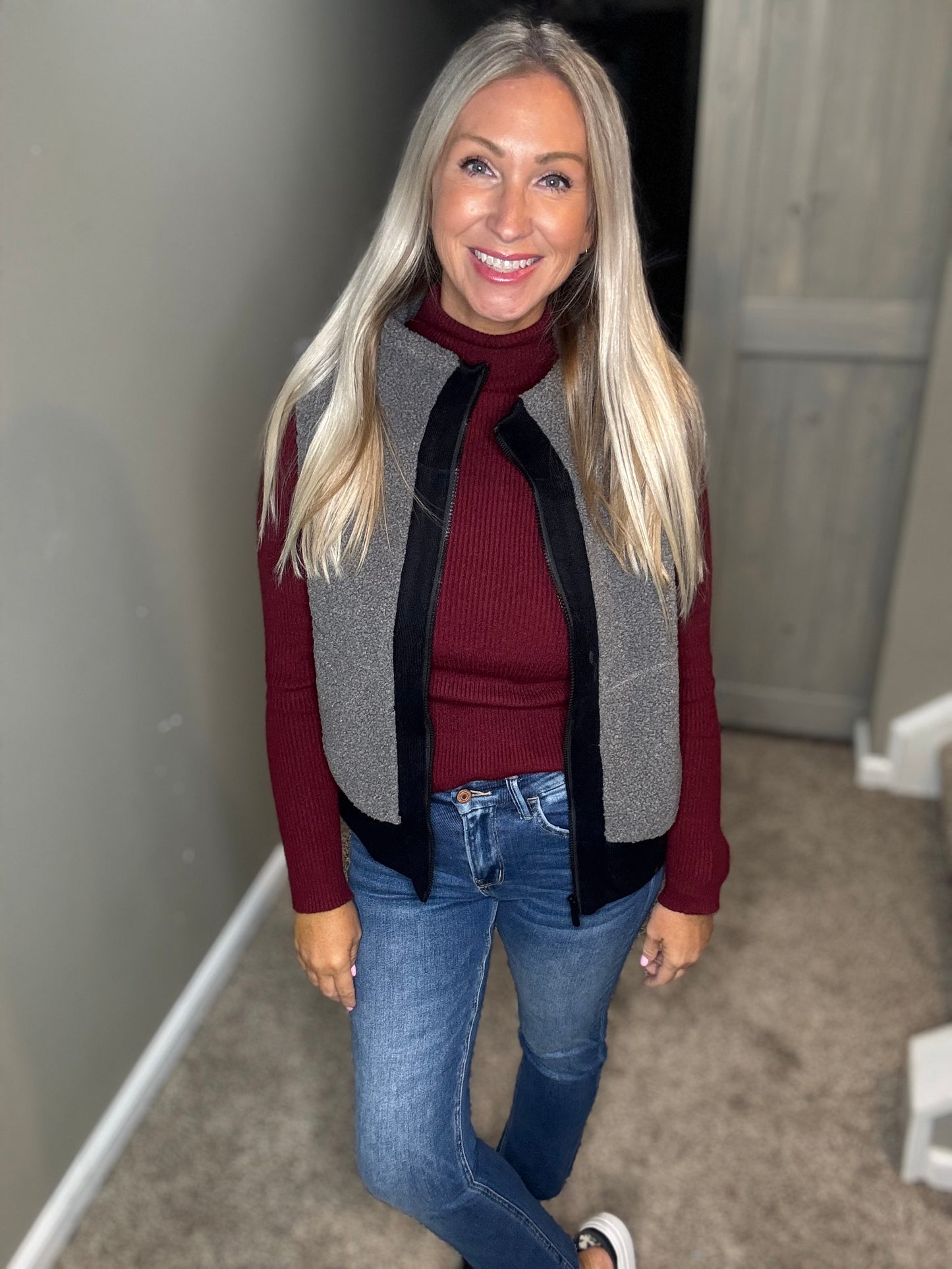 Grey Black Vest