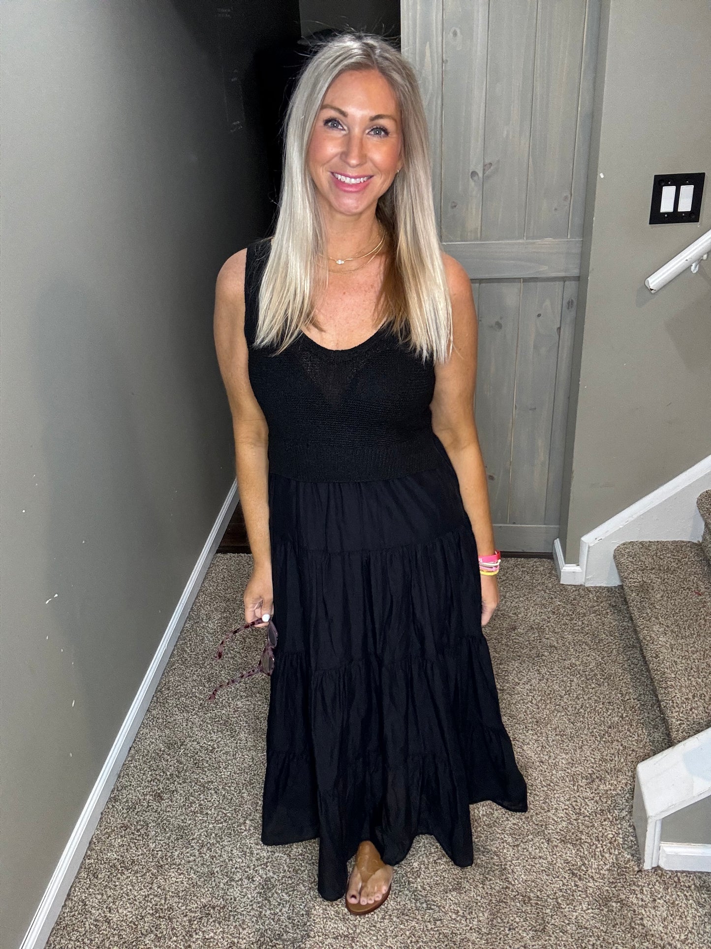Black Sweater Tank Maxi Dress