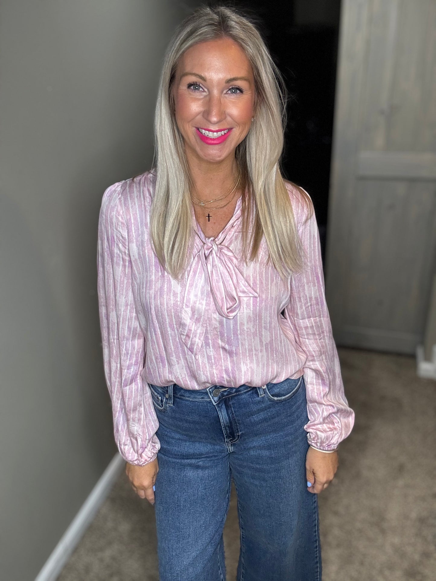 Blush Tie Neck Top