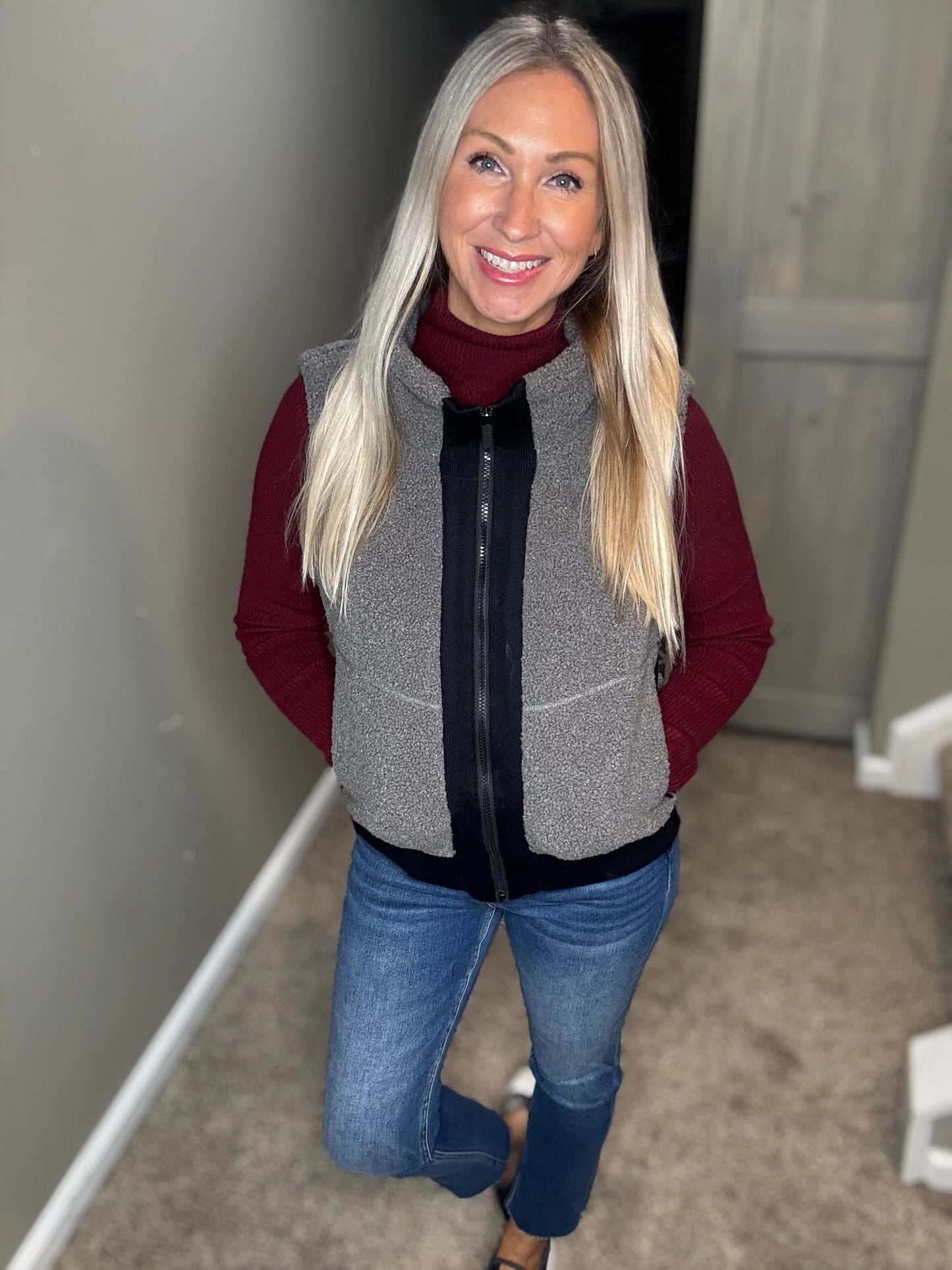 Grey Black Vest