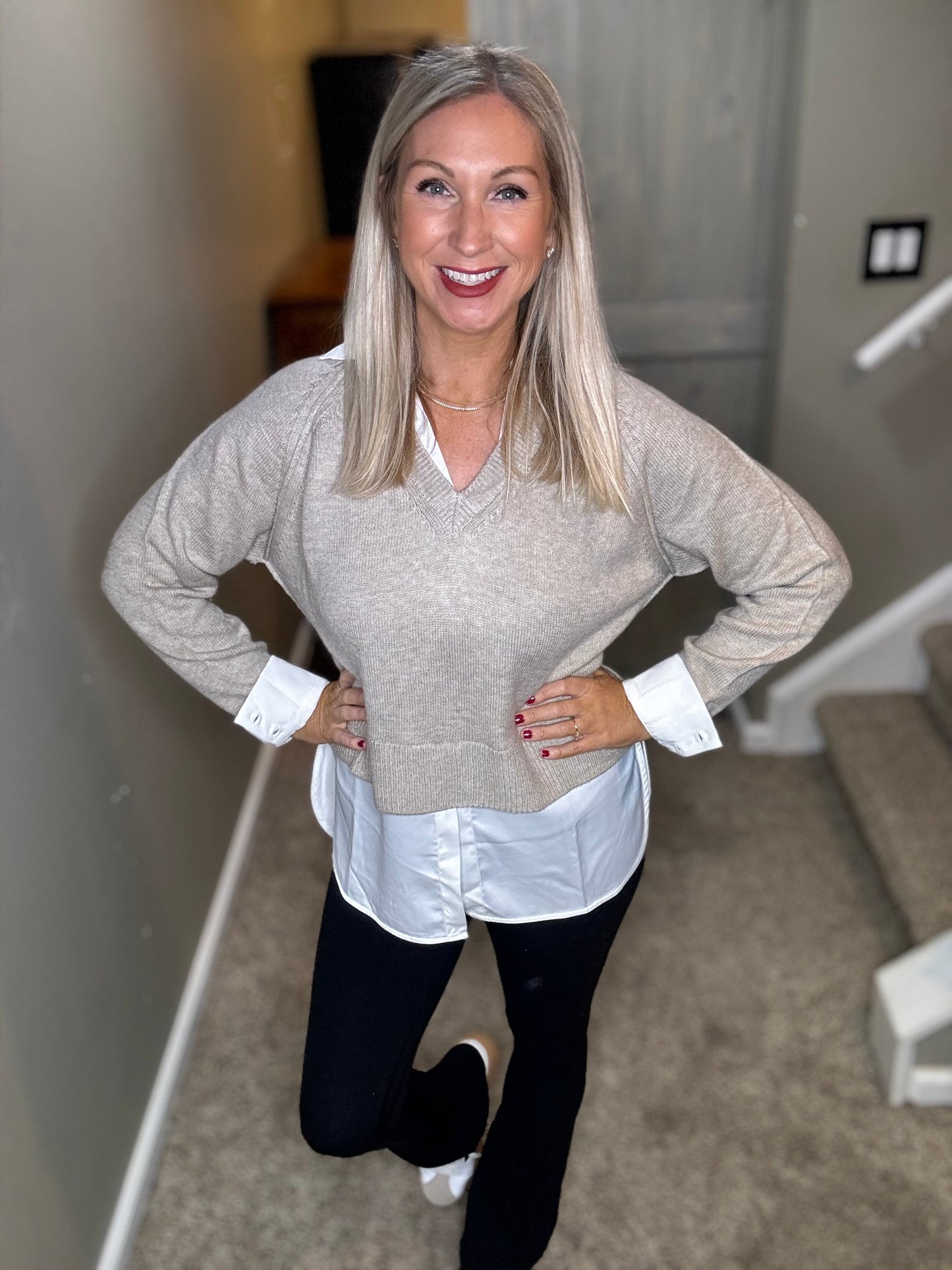 Taupe Sweater Top