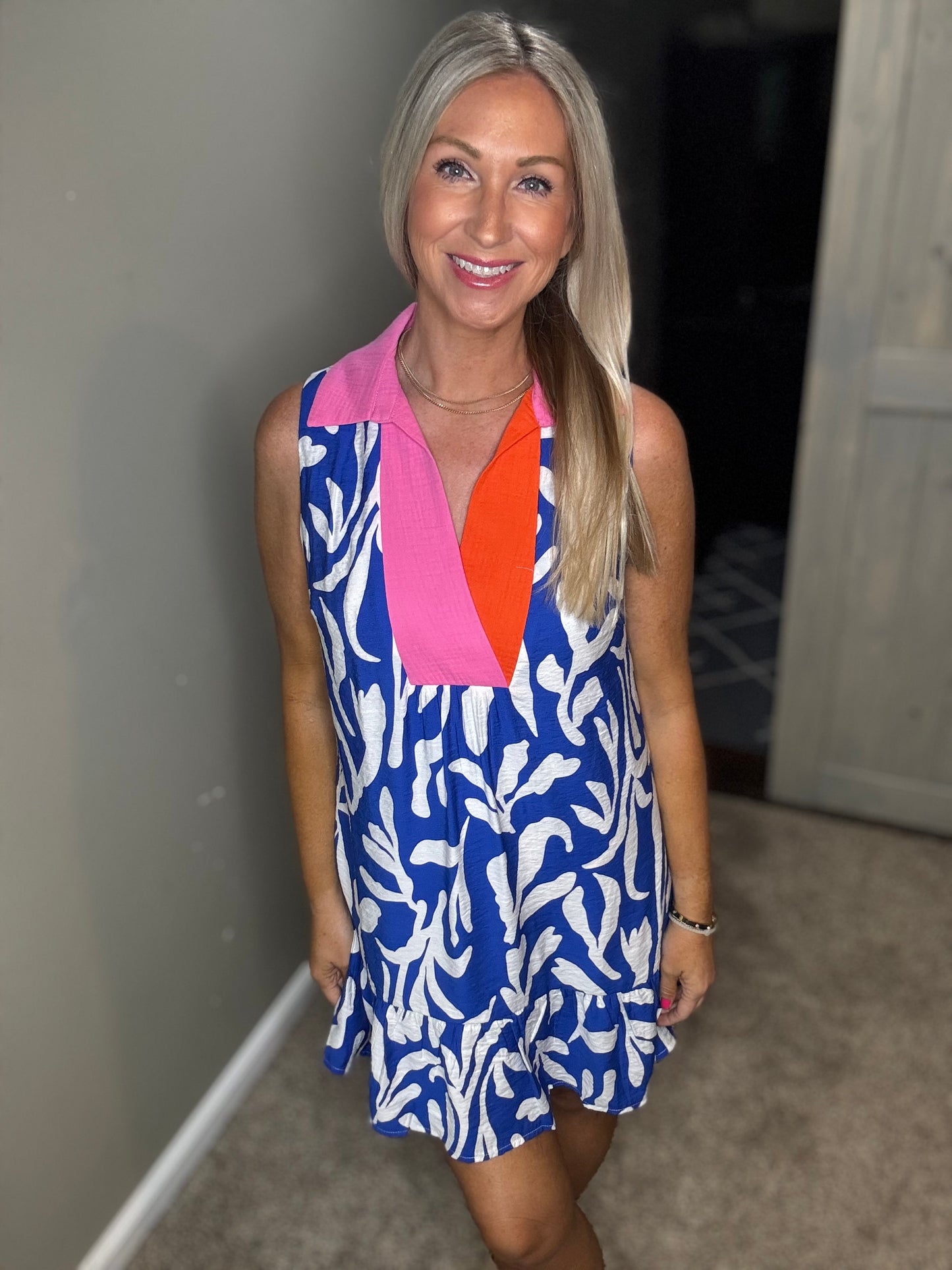 Collar Royal Print Dress