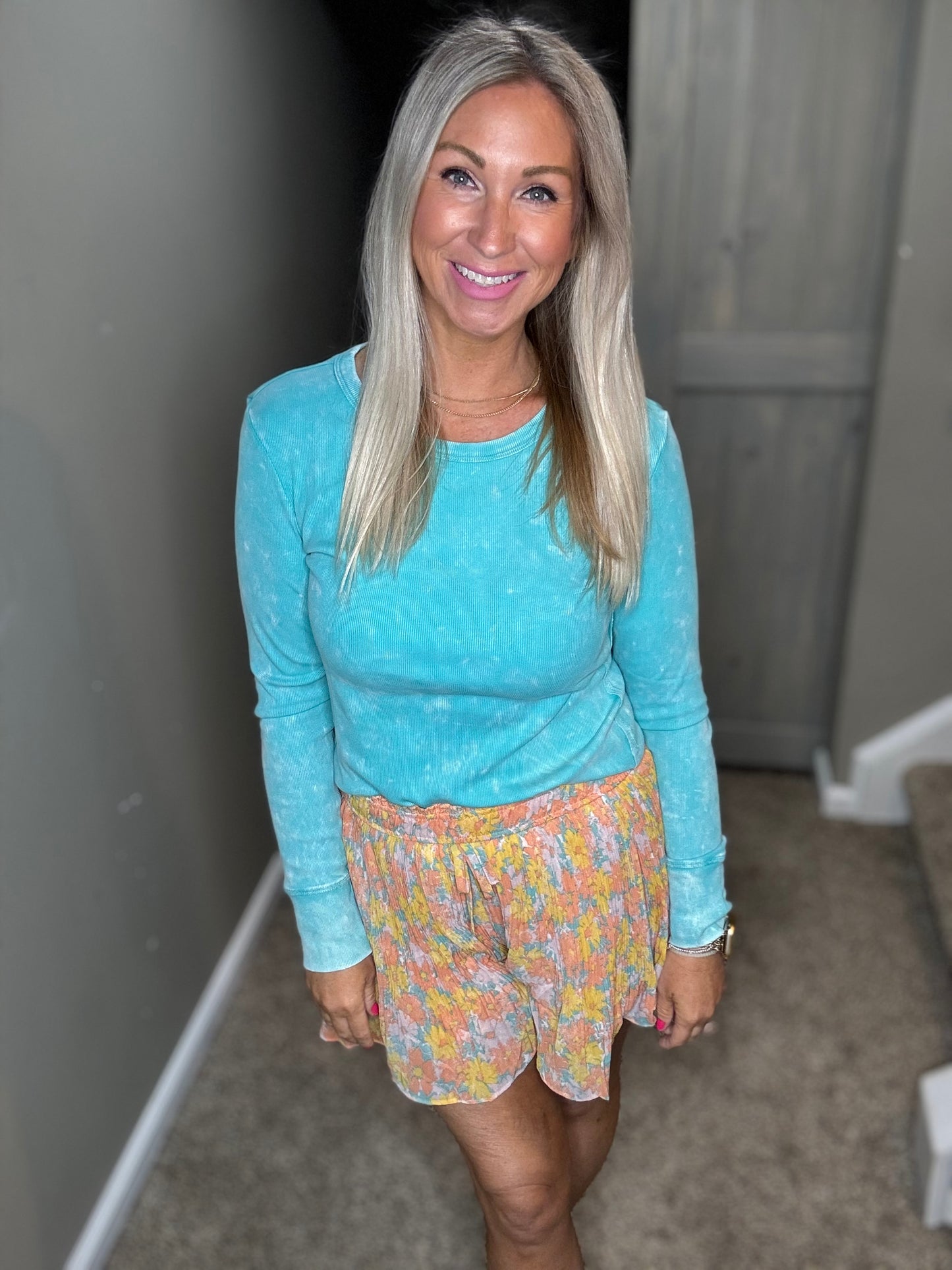 Seafoam Ribbed Top