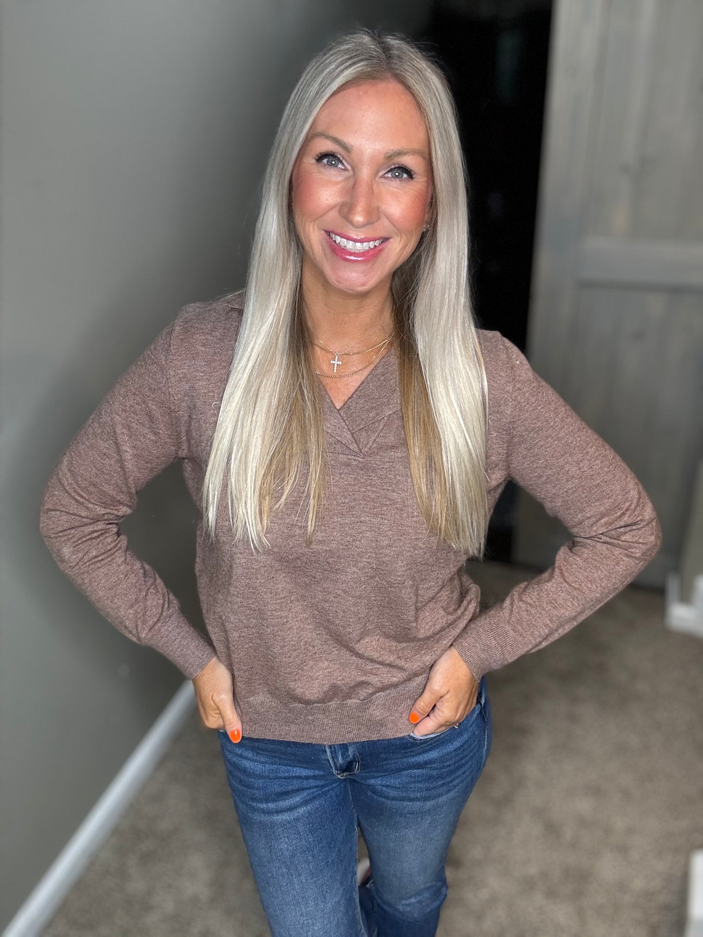 Mocha Collar Sweater