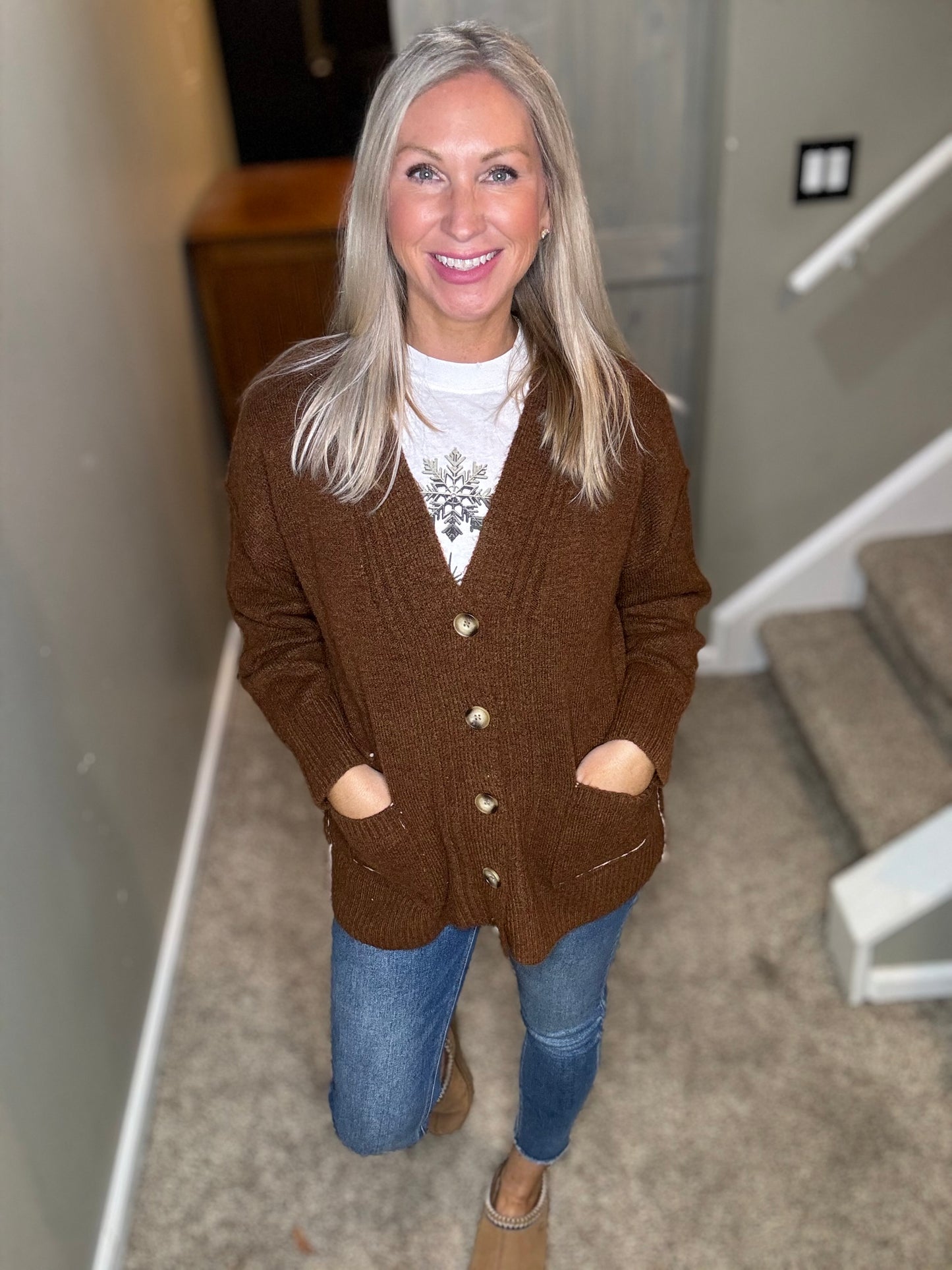 Brown Detailed Cardigan