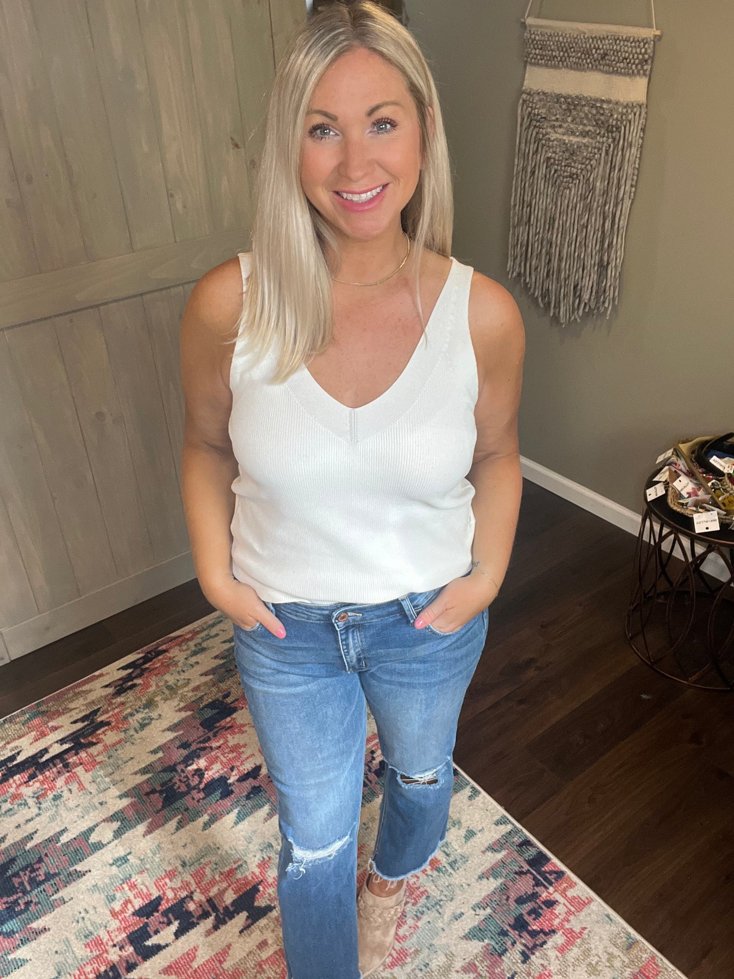 V-Neck Essential Knit Tank