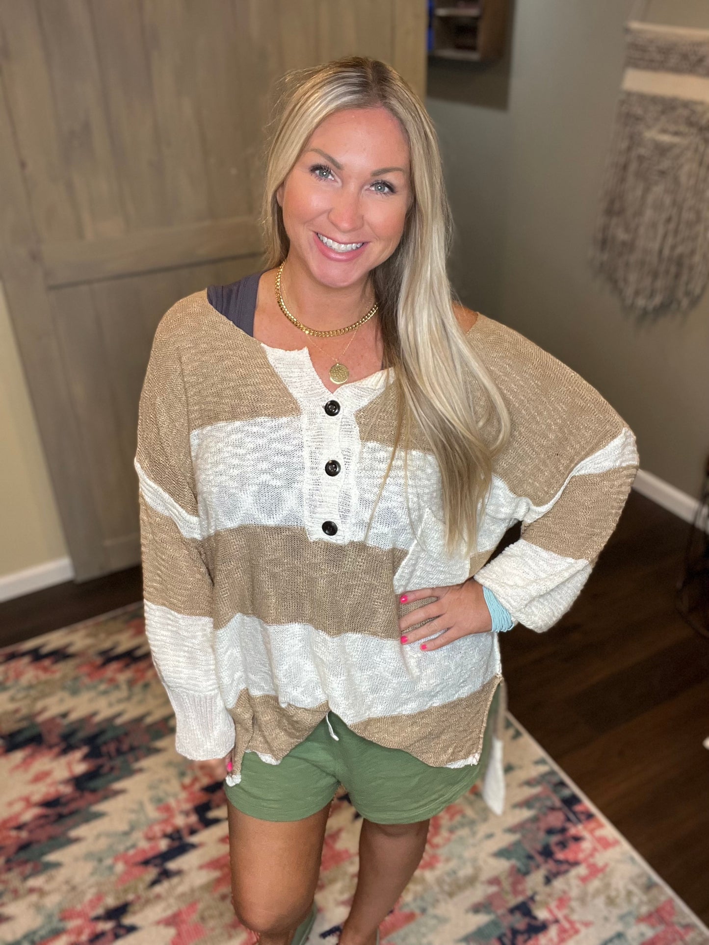 Striped Hi-Lo Sweater