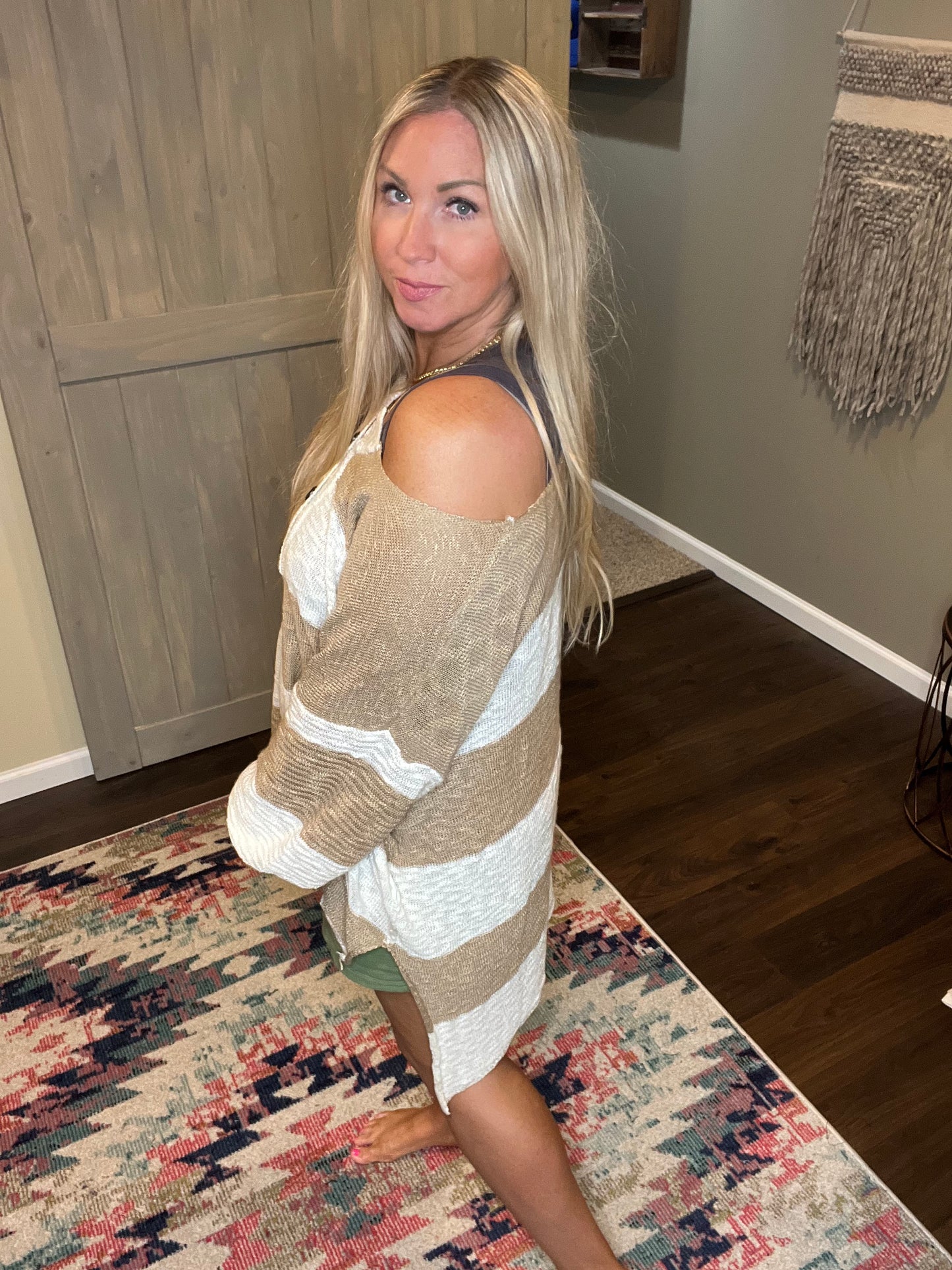 Striped Hi-Lo Sweater