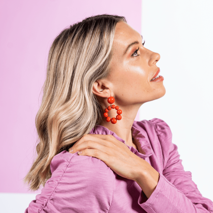 Drop Resin Hoop Earrings