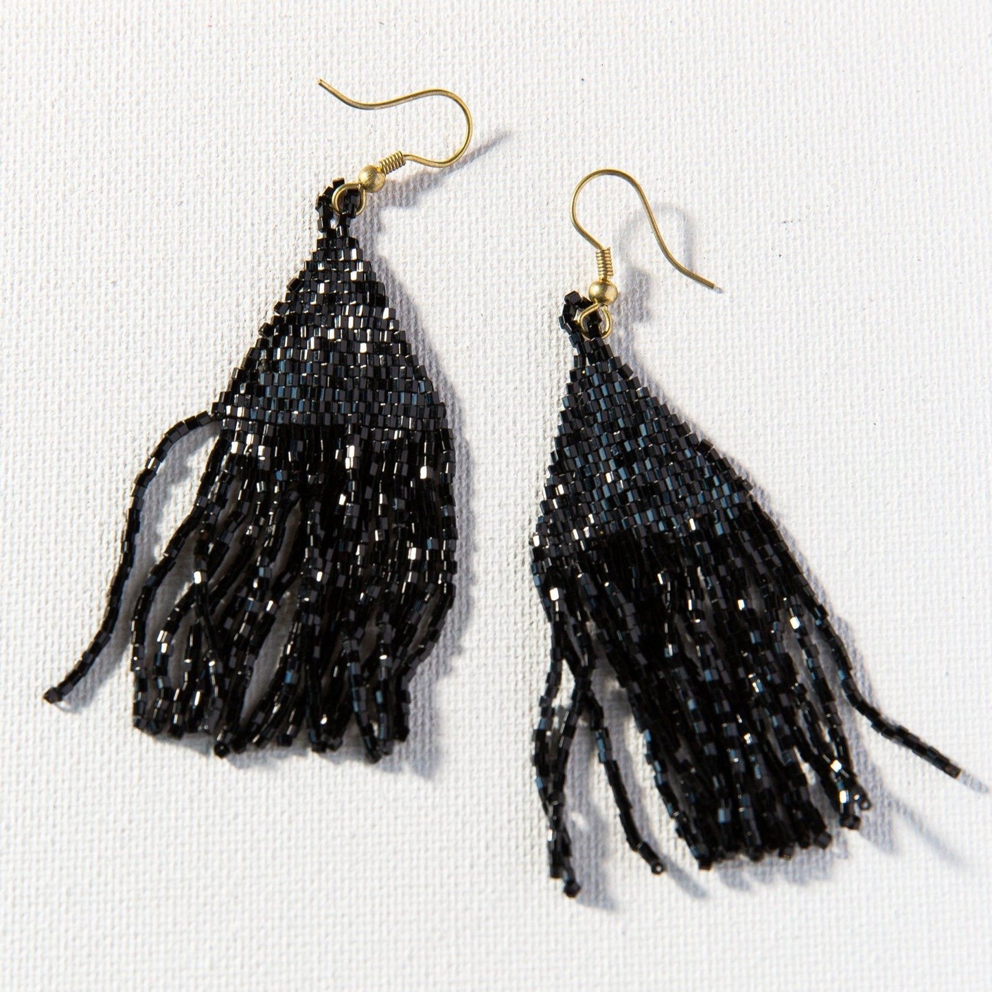 Black Luxe Fringe Earring
