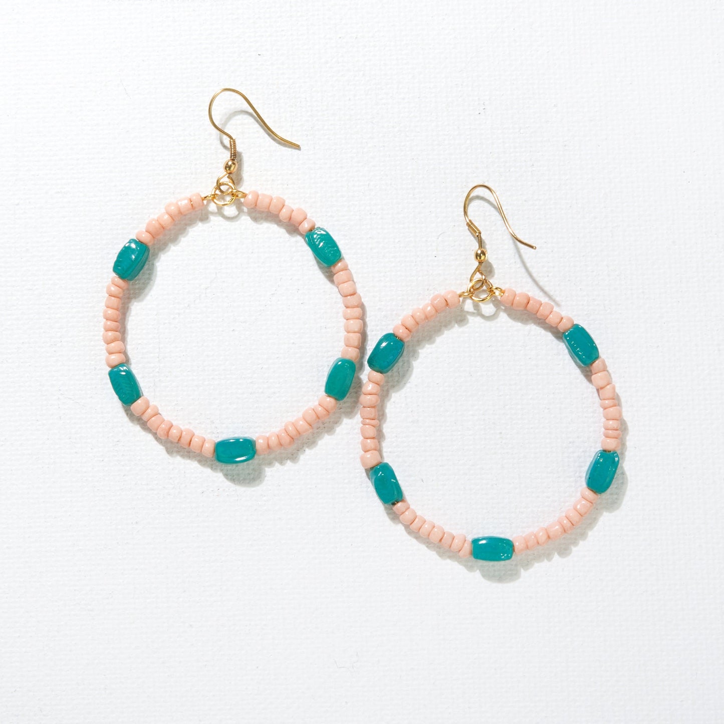 Blush Pink Green Hoops