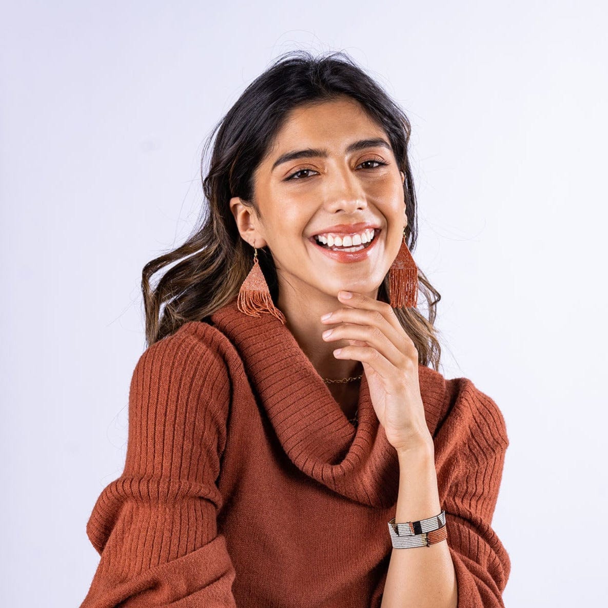 Rust Luxe Petite Fringe Earrings