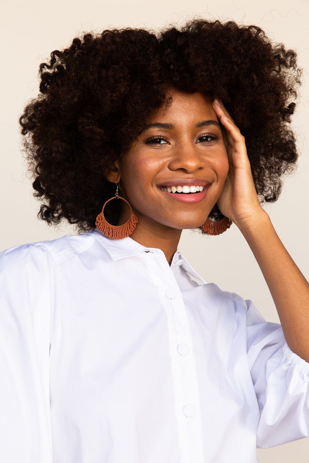 Rust Fringe Hoop Earrings