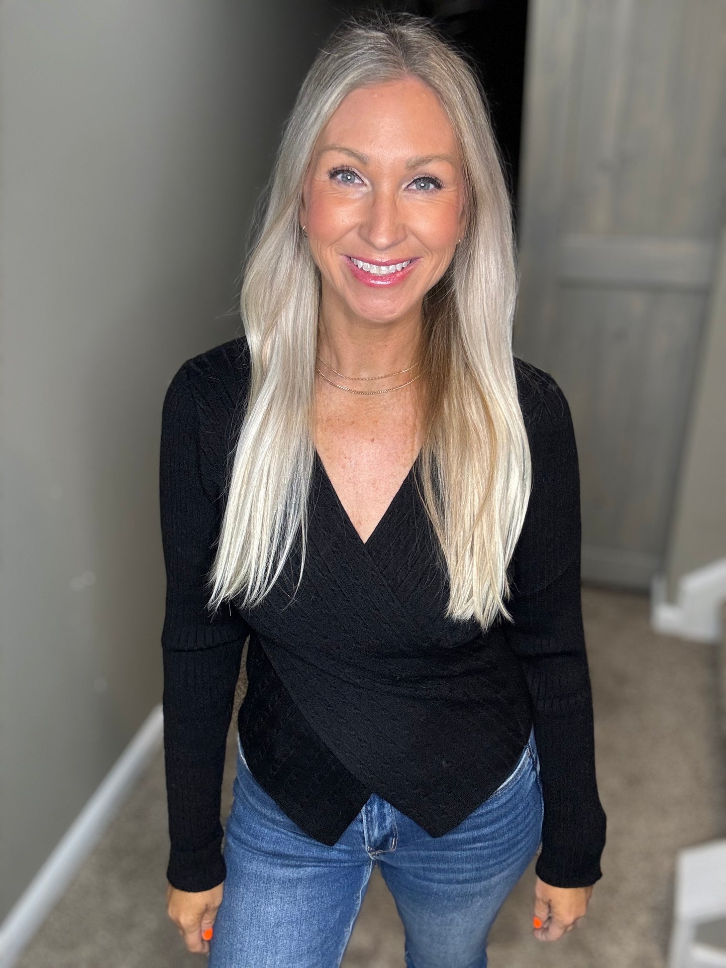 Black Wrap Sweater