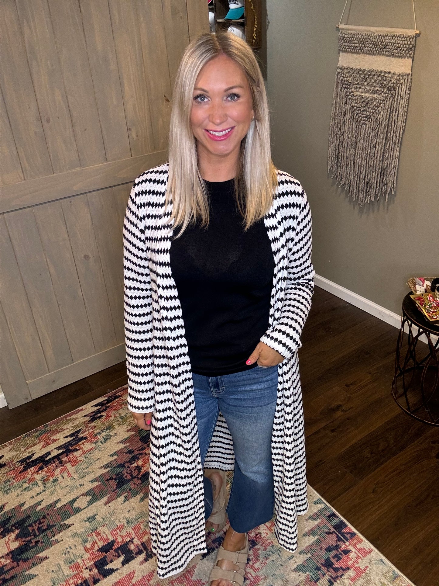 Stripe Patterned Duster