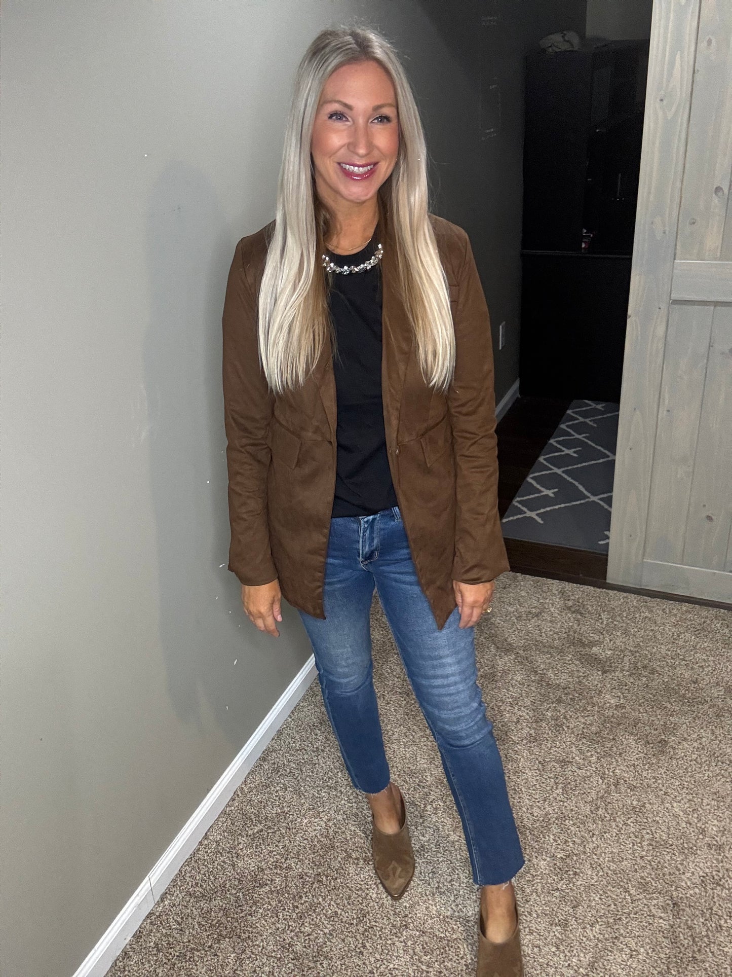 Chocolate Suede Blazer