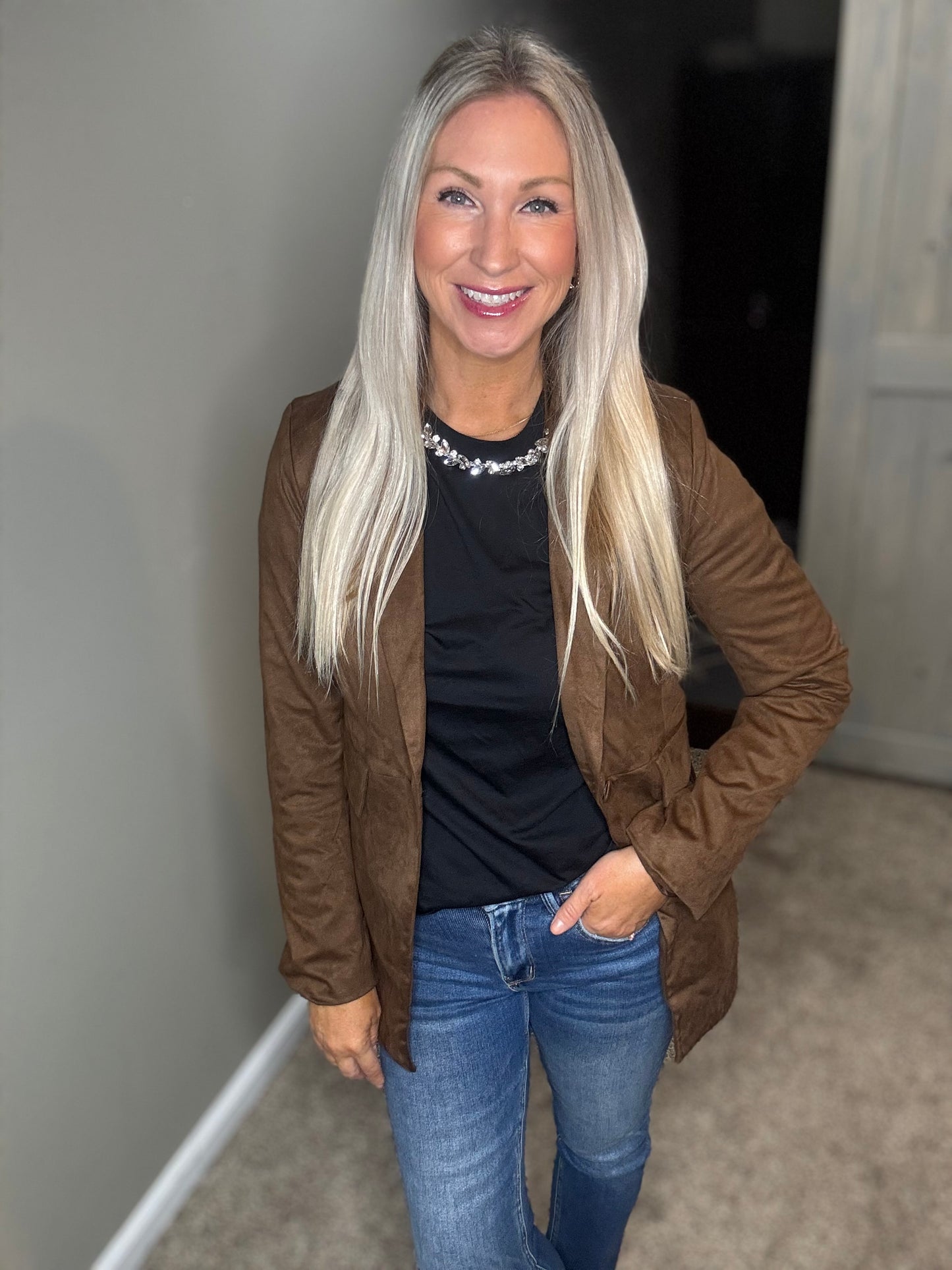 Chocolate Suede Blazer