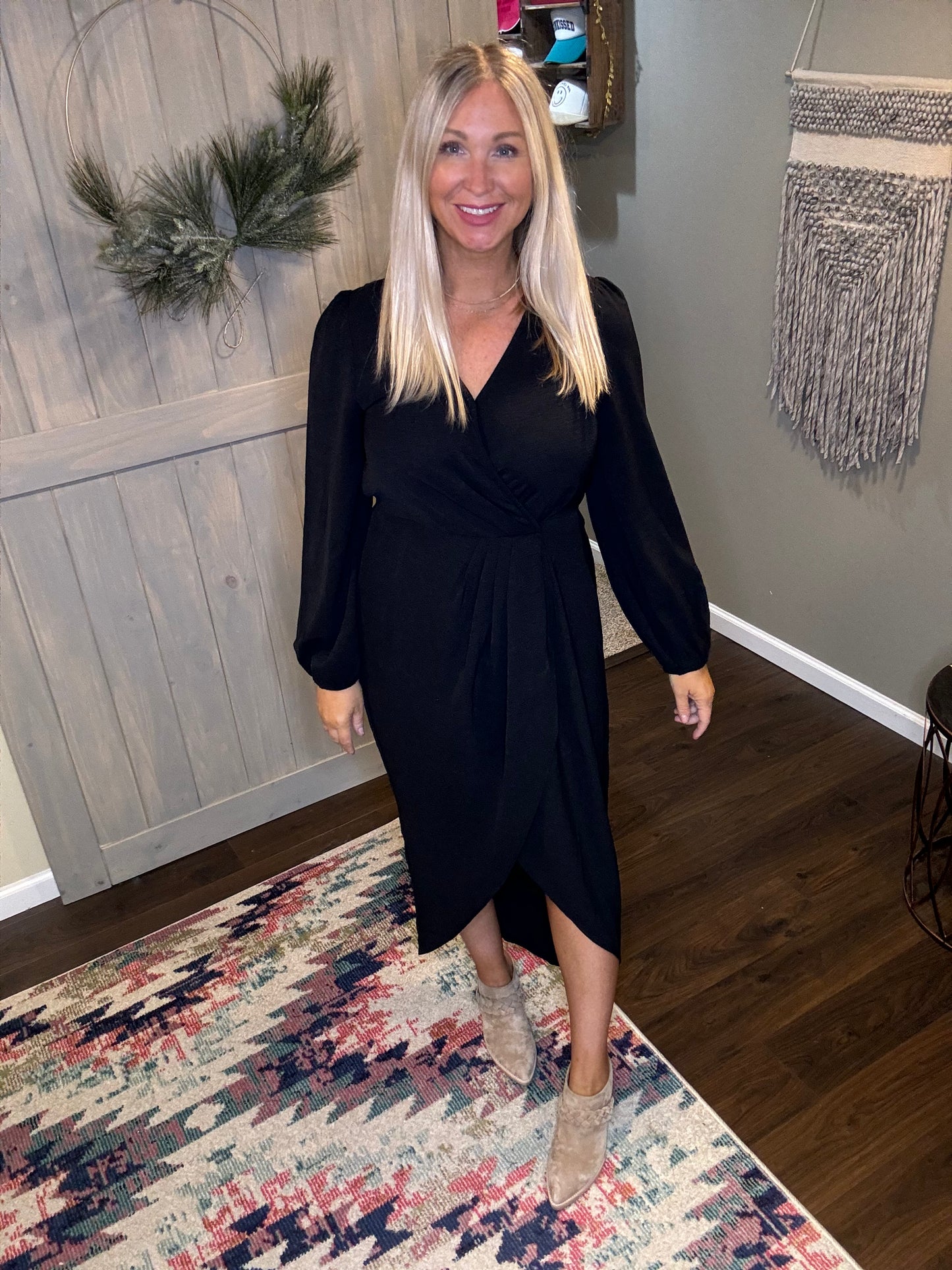 Wrap Tulip Midi Dress