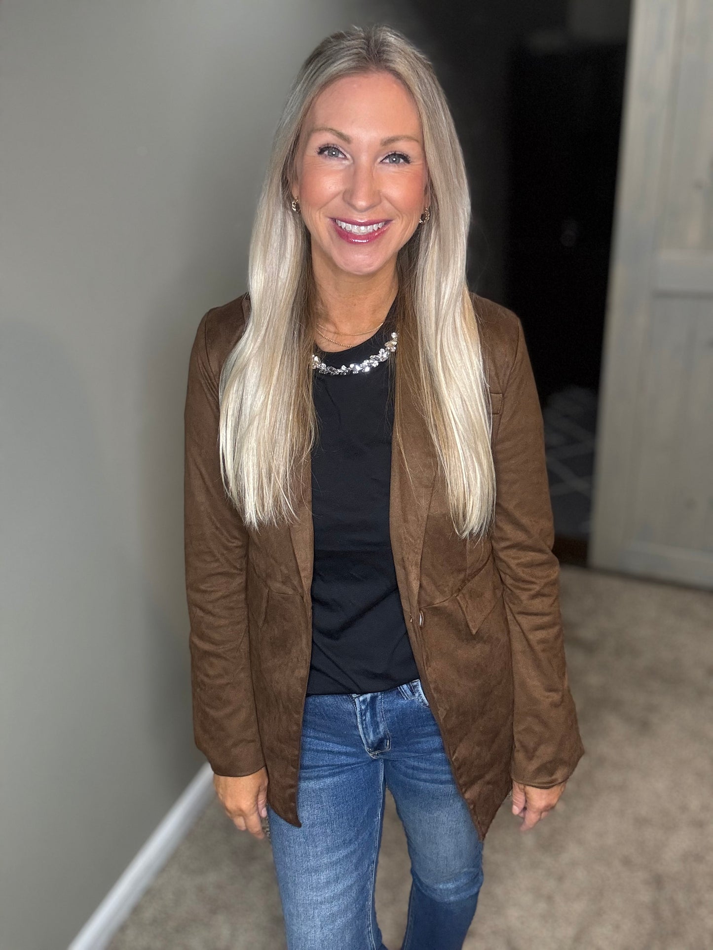 Chocolate Suede Blazer