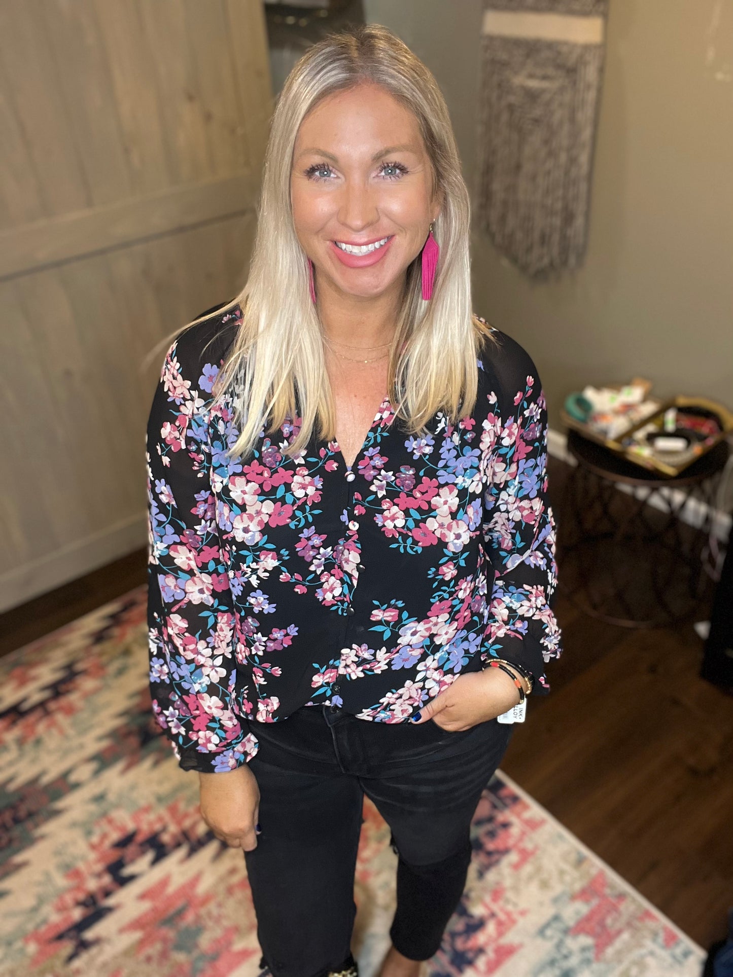Floral Button Down Blouse