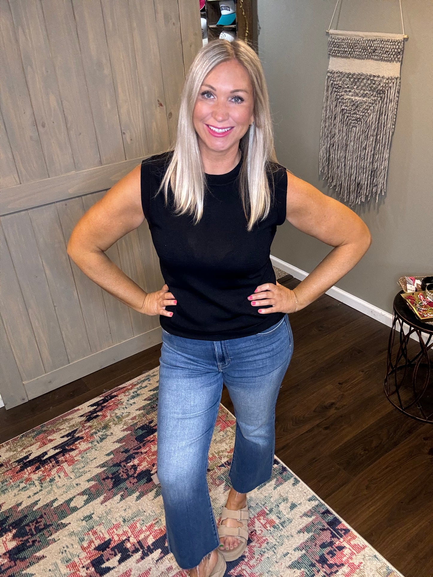 High Neck Sleeveless Top