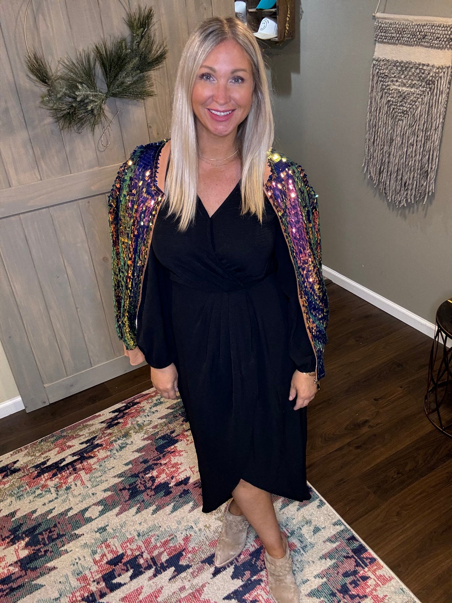 Sequin Bomber Jacket
