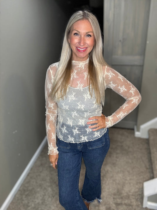 Cream Lace Top