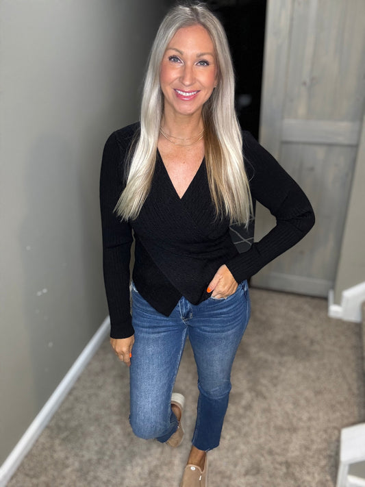Black Wrap Sweater