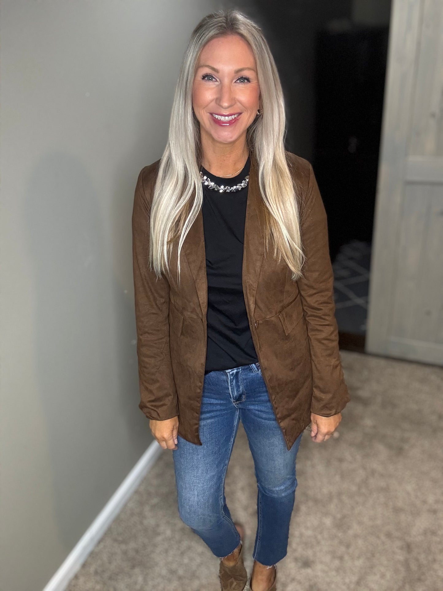 Chocolate Suede Blazer