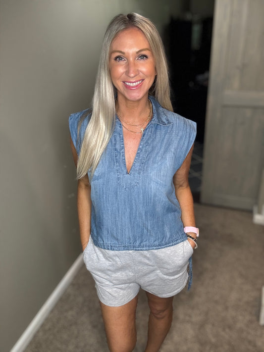 Denim Sleeveless Top