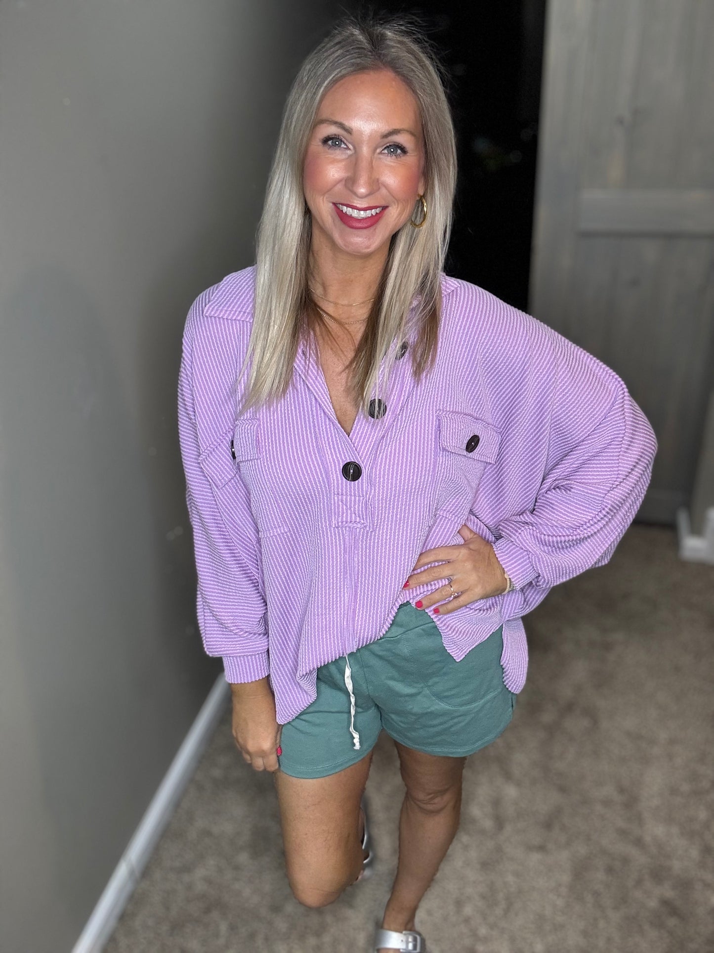 Lavender Collar Top