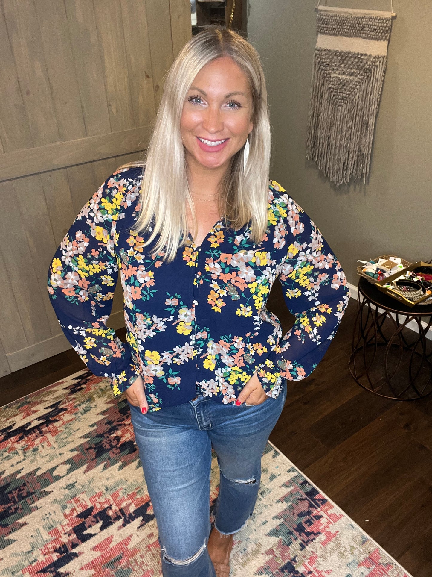 Floral Button Down Blouse