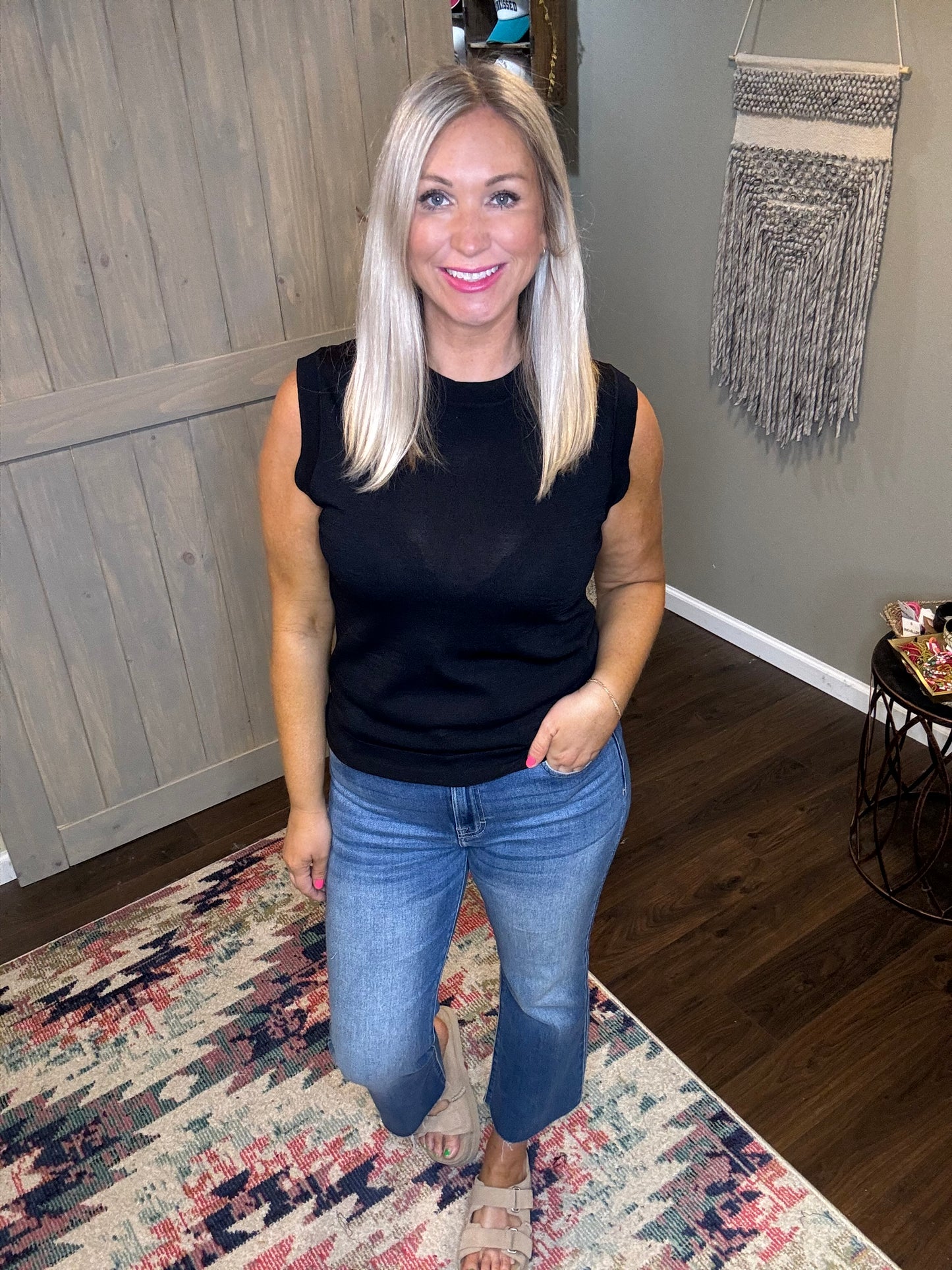 High Neck Sleeveless Top