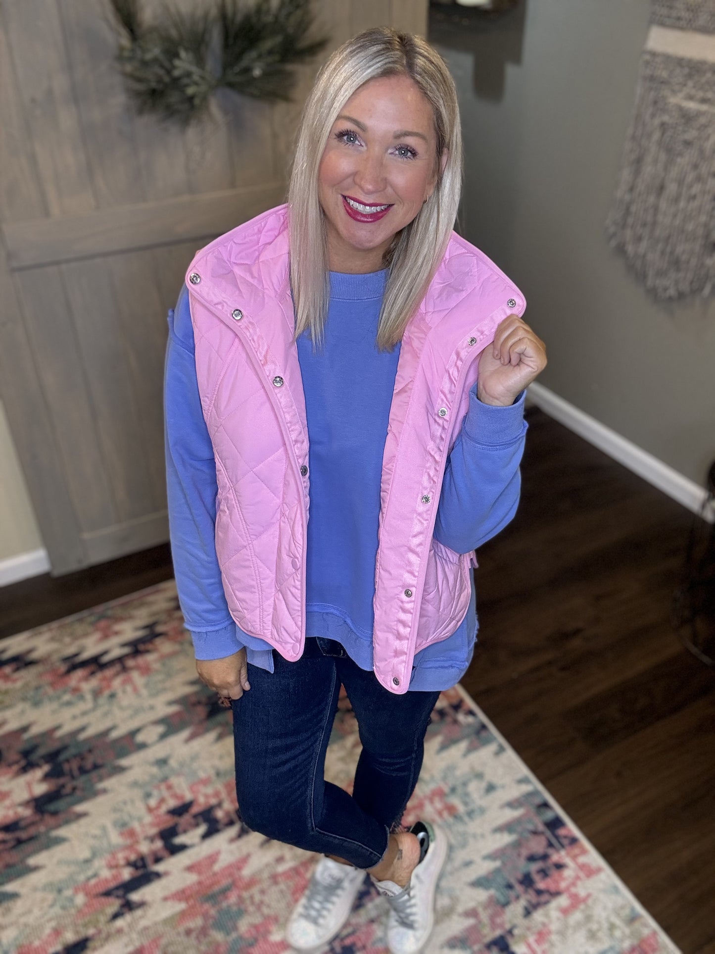 Pink Quilted Vest