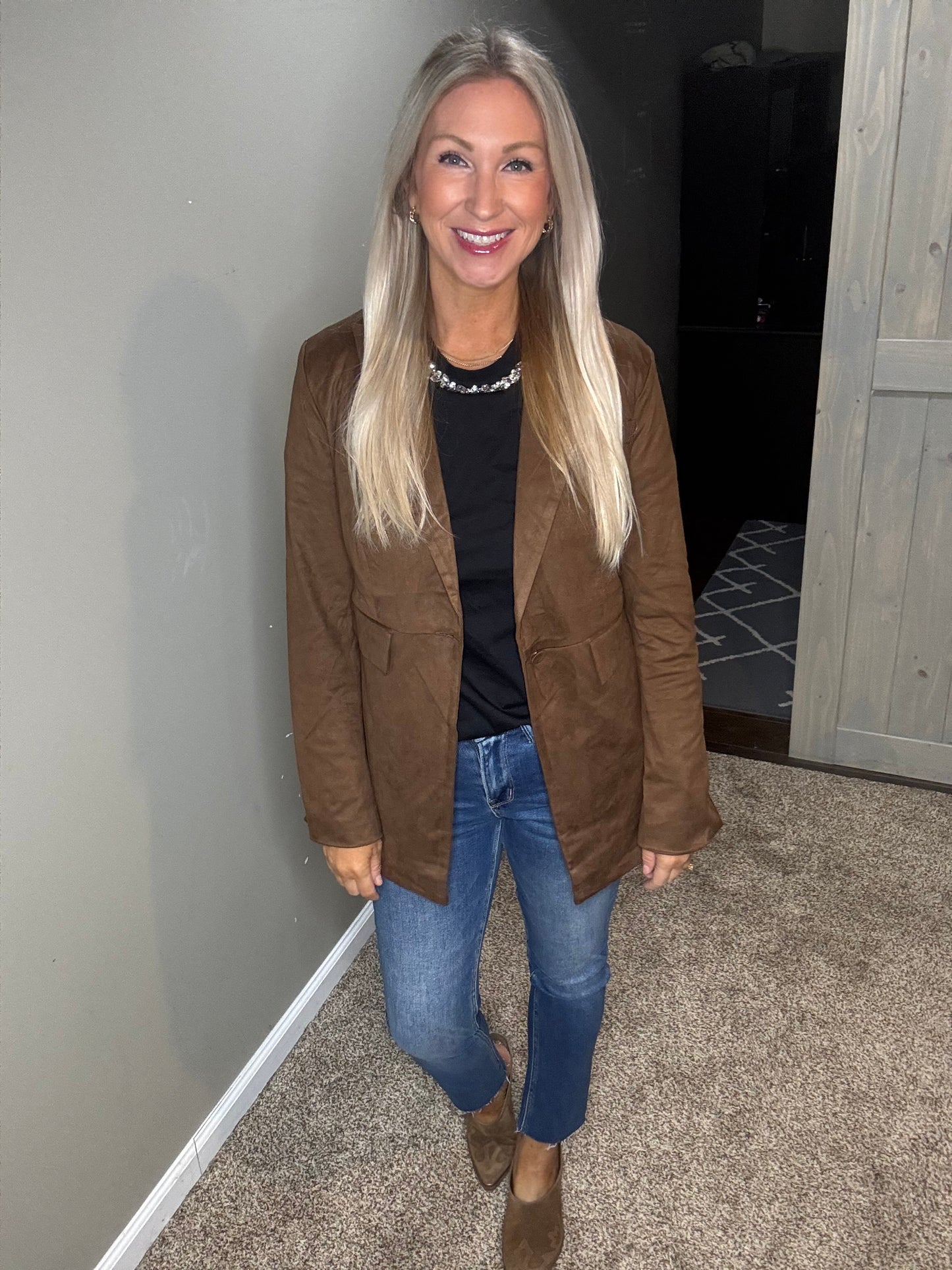 Chocolate Suede Blazer