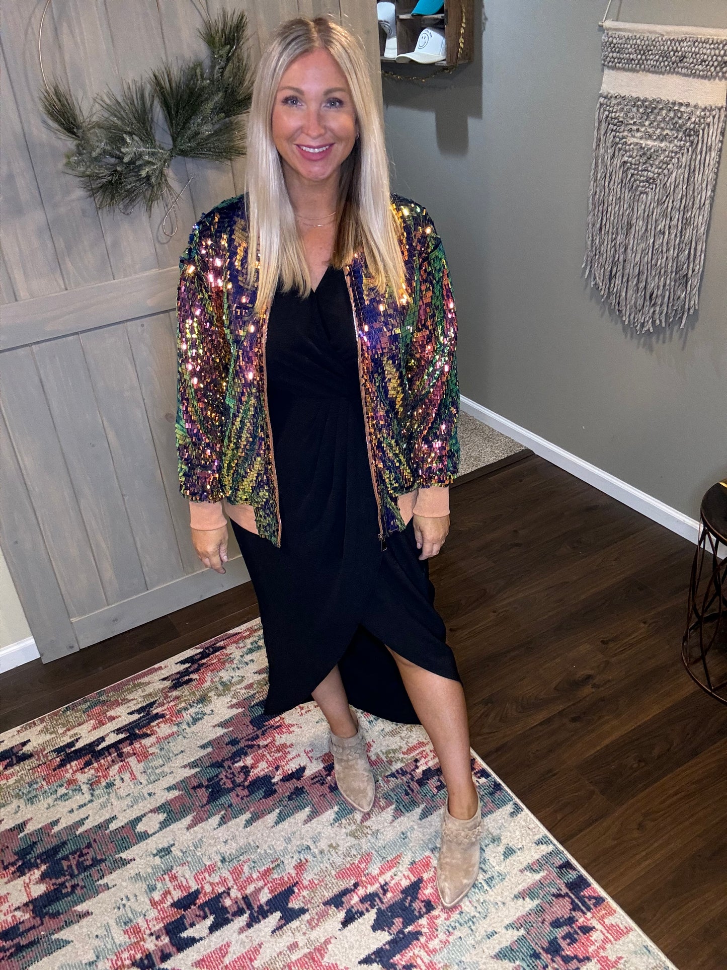 Sequin Bomber Jacket