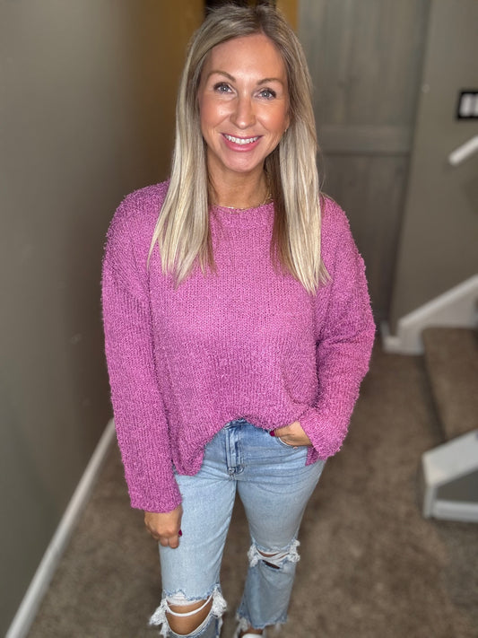 Orchid Boucle Sweater