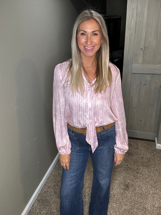 Blush Tie Neck Top