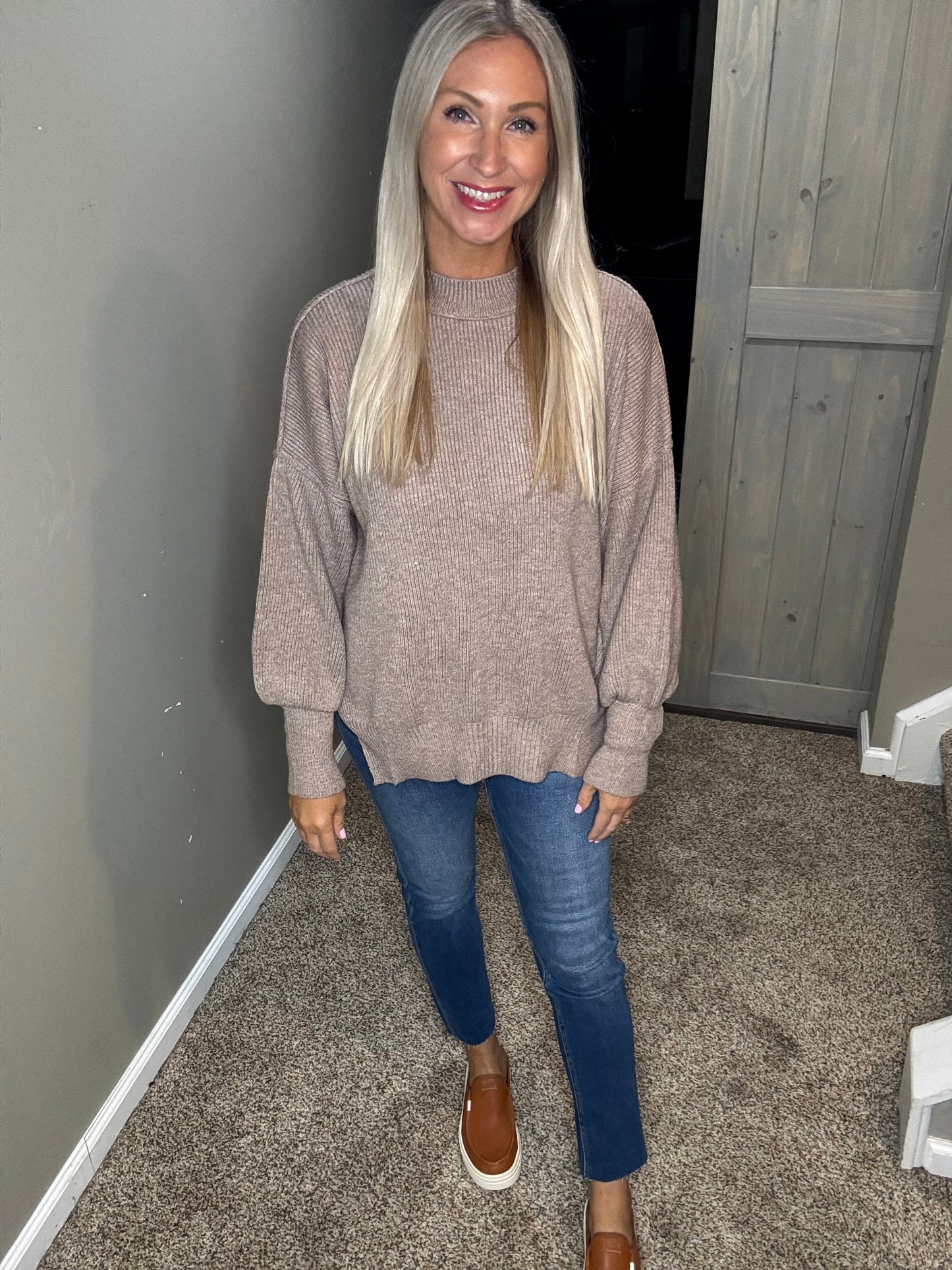Latte Ribbed Sweater