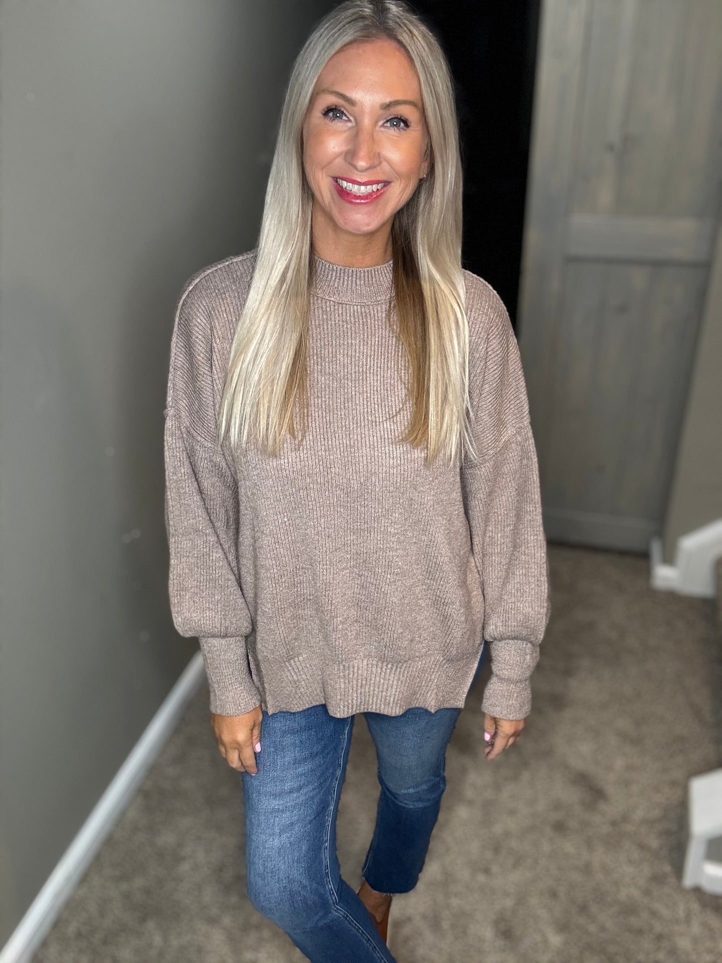 Latte Ribbed Sweater